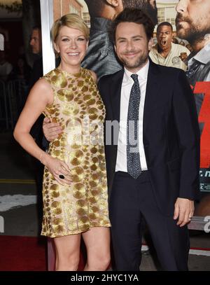 Mary Elizabeth Ellis and Charlie Day attending the 'Fist Fight' World Premiere held at the Regency Village Theatre in Los Angeles, USA. Stock Photo