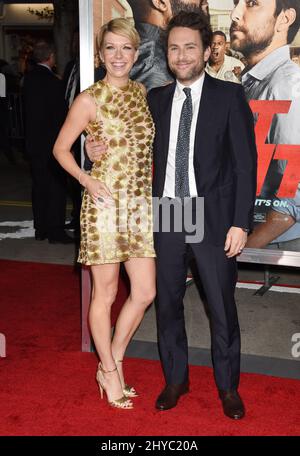 Mary Elizabeth Ellis and Charlie Day attending the 'Fist Fight' World Premiere held at the Regency Village Theatre in Los Angeles, USA. Stock Photo