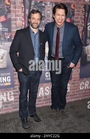 Judd Apatow and Pete Holmes attends 'Crashing' Los Angeles Premiere held at Avalon Stock Photo