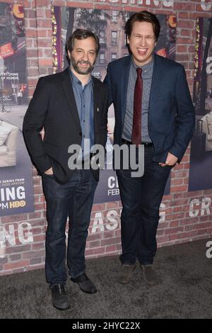 Judd Apatow and Pete Holmes attends 'Crashing' Los Angeles Premiere held at Avalon Stock Photo