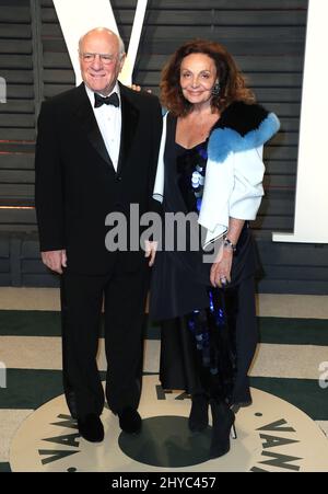 Barry Diller and Diane von Furstenberg at 2017 Vanity Fair Oscar Party hosted by Graydon Carter at the Wallis Annenberg Center for the Performing Arts Stock Photo