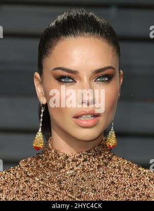 Adriana Lima at 2017 Vanity Fair Oscar Party hosted by Graydon Carter at the Wallis Annenberg Center for the Performing Arts Stock Photo