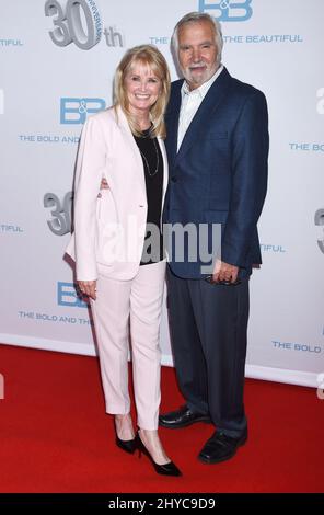 John McCook and Laurette Spang McCook arriving at The Bold and The Beautiful 30th Anniversary party held at Clifton's Cafeterias, Los Angeles, 18 March 2017 Stock Photo