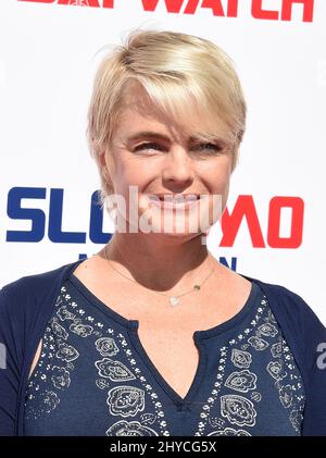Erika Eleniak attending the first ever Baywatch SlowMo Marathon, a grueling 0.2km that must be run entirely in slow motion held at the Microsoft Square L.A. Live in Los Angeles, USA Stock Photo
