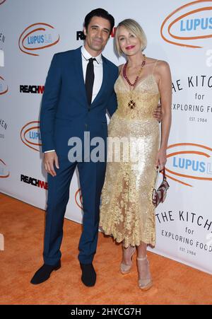 Gilles Marini and Sharon Stone arriving for Lupus LA's 2017 Orange Ball: Rocket To A Cure held at the California Science Center in Los Angeles, USA Stock Photo