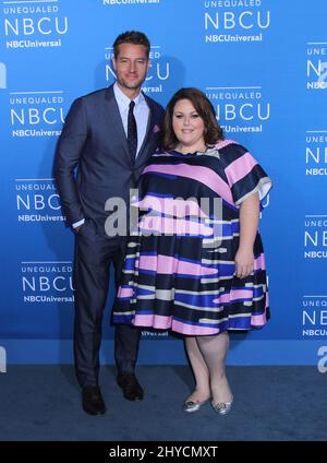 Justin Hartley & Chrissy Metz attending the NBCUniversal 2017 Upfront Held at Radio City Music Hall on May 15, 2017 Stock Photo