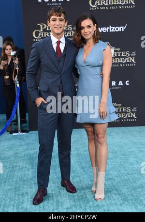 Brenton Thwaites and Chloe Pacey attending Disney's ''Pirates Of The Caribbean: Dead Men Tell No Tales'' Premiere in Los Angeles Stock Photo