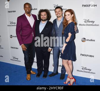 J. August Richards, Dustin Ybarra, Jason Ritter and Joanna Garcia attending the ABC International Upfronts Stock Photo