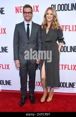 Gabriel Macht and Jacinda Barrett arriving to the Netflix's 'Bloodline' Season 3 Premiere Event held at the ArcLight Culver City Stock Photo