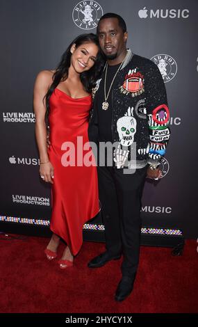 Cassie Ventura and Sean Combs attending the 'Can't Stop, Won't Stop: A Bad Boy Story' premiere held at the Writers Guild of America in Los Angeles, USA Stock Photo