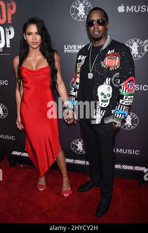 Cassie Ventura and Sean Combs attending the 'Can't Stop, Won't Stop: A Bad Boy Story' premiere held at the Writers Guild of America in Los Angeles, USA Stock Photo