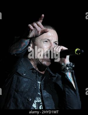 May 9, 2015 Las Vegas, NV. Chester Bennington of Linkin Park Rock in Rio USA Music Festival at the MGM Resorts Festival Grounds Stock Photo