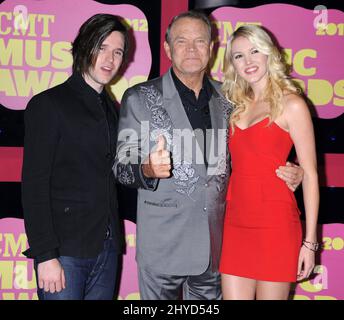 June 6, 2012 Nashville, Tn. Glen Campbell, son Cal and daughter Ashley 2012 CMT Music Awards held at the Bridgestone Arena Stock Photo