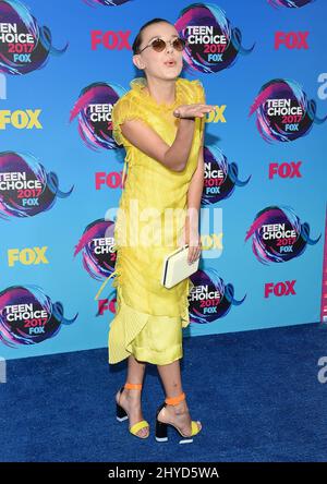 Millie Bobby Brown arrives at the Teen Choice Awards at the Galen ...