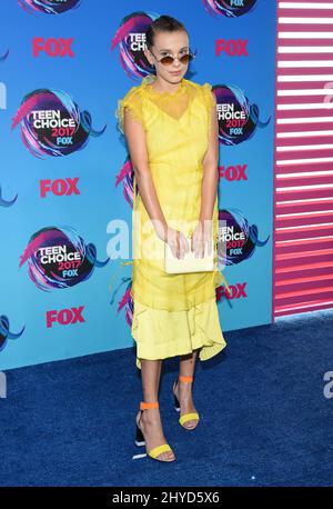 Millie Bobby Brown arrives at the Teen Choice Awards at the Galen ...