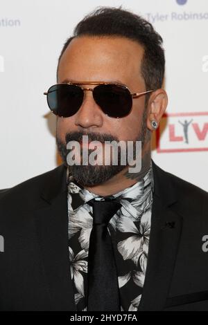 AJ McLean arriving for The 4th Annual Believer Gala for The Tyler Robinson Foundation (TRF) held at Caesars Palace, Las Vegas Stock Photo