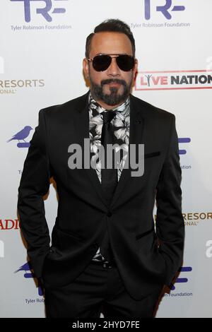 AJ McLean arriving for The 4th Annual Believer Gala for The Tyler Robinson Foundation (TRF) held at Caesars Palace, Las Vegas Stock Photo