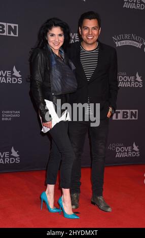 Jaci Velasquez and Nick Gonzales attending at the 48th Annual GMA Dove Awards held at the Lipscomb University's Allen Arena in Los Angeles, USA Stock Photo