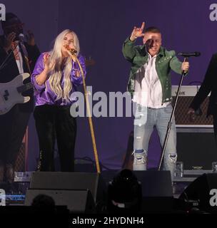 Kesha and Macklemore attending the CBS Radio's fifth annual 'We Can Survive 2017' show which brings together today's most popular artists to raise awareness for a worthy cause and celebrate survivors at the Hollywood Bow Stock Photo