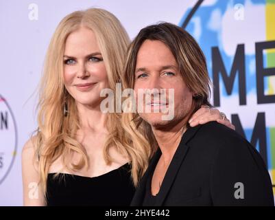Nicole Kidman and Keith Urban at the 2017 American Music Awards held at the Microsoft Theatre L.A. Live Stock Photo