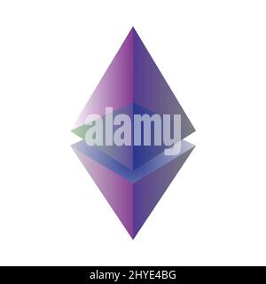 Ethereum logo symbol blockchain coin curency Stock Vector