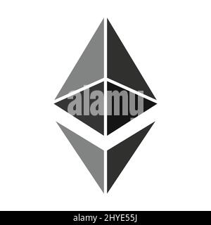 Ethereum logo symbol blockchain coin curency Stock Vector