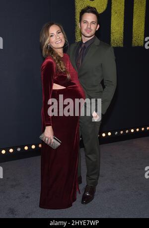 Matt Lanter and Angela Stacy attending the Pitch Perfect 3 World Premiere in Los Angeles Stock Photo