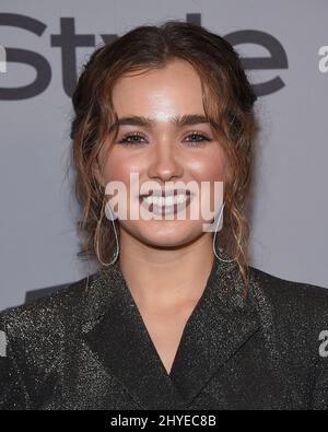 Haley Lu Richardson arrives at the InStyle and Warner Bros. Golden