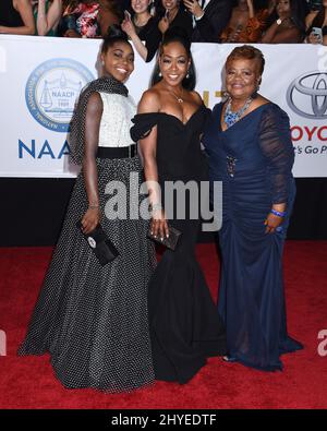 Alijah Kai Haggins and Tichina Arnold attend the arrivals of the “56th