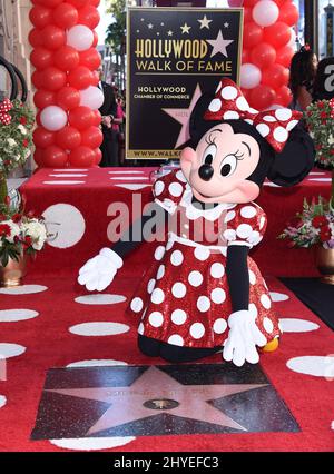 Minnie Mouse Celebrates 90th Anniversary With Star On The Hollywood Walk Of Fame Stock Photo