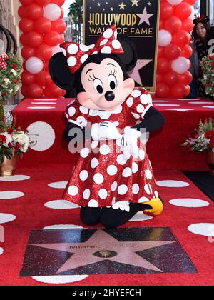 Minnie Mouse Celebrates 90th Anniversary With Star On The Hollywood Walk Of Fame Stock Photo