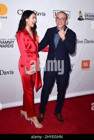 Logic and Jessica Andrea arrive on the red carpet at the Clive Davis