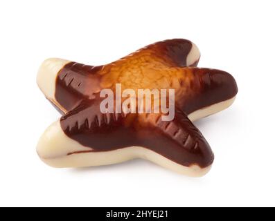 Chocolate sweets shaped as seashells isolated on white background Stock Photo