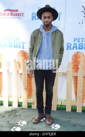Keith Leak Jr at the "Peter Rabbit" World Premiere held at The Grove on