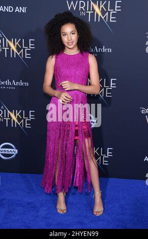 Sofia Wylie at the world premiere of "A Wrinkle In Time" held at the El