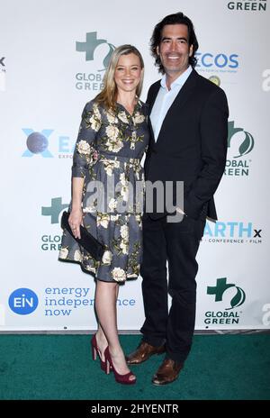 Amy Smart and Carter Oosterhouse attends the 15th Annual Global Green Pre Oscar Gala in Hollywood, CA Stock Photo