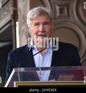 Harrison Ford attending the Mark Hamill Hollywood Walk of Fame star ceremony held on Hollywood Blvd. Stock Photo