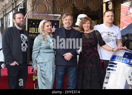 Mark Hamill, Marilou York, Nathan Hamill, Chelsea Hamill, Griffi attending the Mark Hamill Hollywood Walk of Fame star ceremony held on Hollywood Blvd. Stock Photo