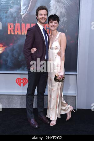 Jack Quaid and Lizzy McGroder attending the 'Rampage - Big meets Bigger