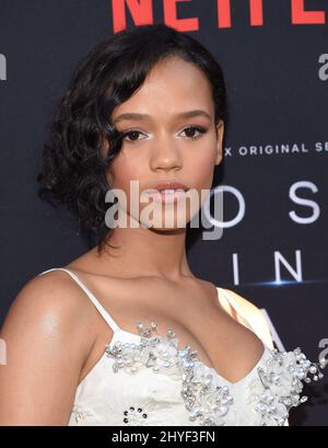 Taylor Russell at the Netflix's 'Lost In Space' Season 1 Premiere event at Cinerama Dome on April 9, 2018 in Hollywood, USA. Stock Photo