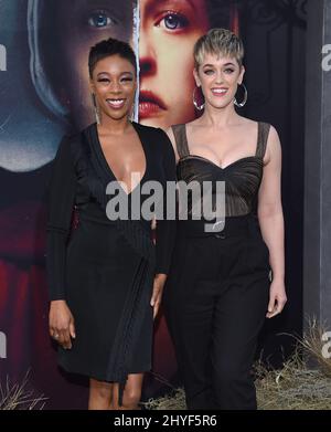 Samira Wiley and Lauren Morelli at the Hulu's 'The Handmaid's Tale' Season 2 Premiere event at Chinese Theatre on April 19, 2018 in Hollywood, CA. Stock Photo