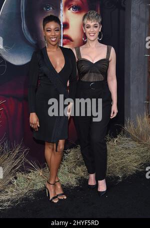 Samira Wiley and Lauren Morelli at the Hulu's 'The Handmaid's Tale' Season 2 Premiere event at Chinese Theatre on April 19, 2018 in Hollywood, CA. Stock Photo