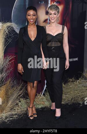 Samira Wiley and Lauren Morelli at the Hulu's 'The Handmaid's Tale' Season 2 Premiere event at Chinese Theatre on April 19, 2018 in Hollywood, CA. Stock Photo