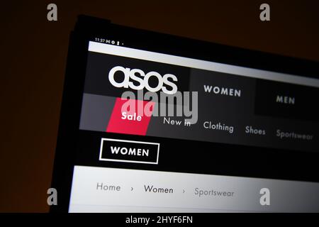 Fashion retailer Asos seen on a Samsung Galaxy tablet Stock Photo