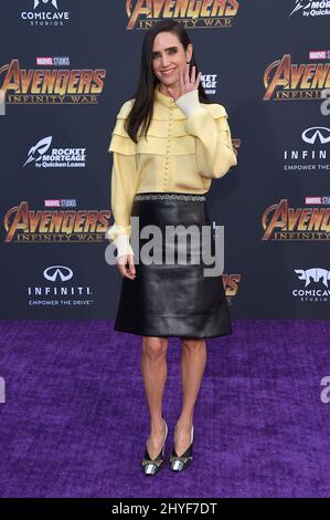 Jennifer Connelly attending the world premiere of Avengers: Infinity War, held at the El Capitan Theatre in Hollywood, California Stock Photo