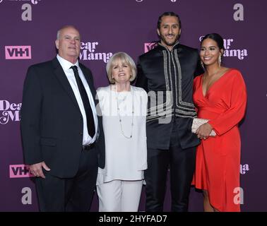 Colin Kaepernick, Teresa Kaepernick, Rick Kaepernick and Nessa Diab at VH1's 3rd Annual 'Dear Mama: A Love Letter to Moms'€ event at The Theatre at ACE Hotel on May 3, 2018 in Los Angeles, CA. Stock Photo