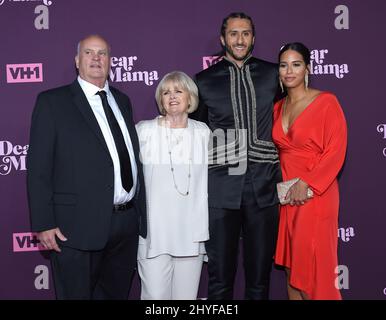 Colin Kaepernick, Teresa Kaepernick, Rick Kaepernick and Nessa Diab at VH1's 3rd Annual 'Dear Mama: A Love Letter to Moms'€ event at The Theatre at ACE Hotel on May 3, 2018 in Los Angeles, CA. Stock Photo