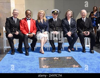 Fred Grandy, Ted Lange, Jill Whelan, Gavin MacLeod, Lauren Tewes and Bernie Kopell during the Princess Cruises and Cast of 'The Love Boat' Hollywood Walk of Fame Honorary Star Plaque Ceremony on May 10, 2018. Stock Photo