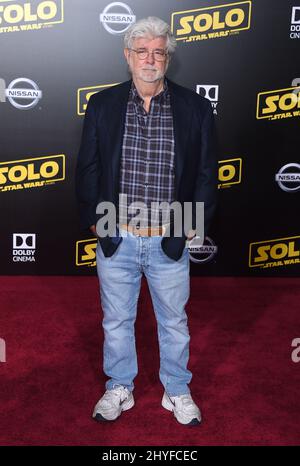 George Lucas at 'Solo: A Star War Story' World premiere held at the El Capitan Theatre on May 10, 2018 in Hollywood, CA. Stock Photo