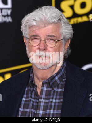 George Lucas at 'Solo: A Star War Story' World premiere held at the El Capitan Theatre on May 10, 2018 in Hollywood, CA. Stock Photo